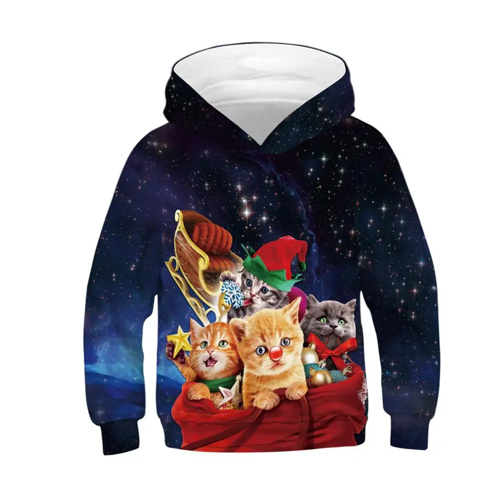 

Children Fashion 3D Hoodies Boy/Girl Colorful Galaxy Lovely Animal Cat Brand Design Hooded Sweatshirts Kids Pullovers Clothes
