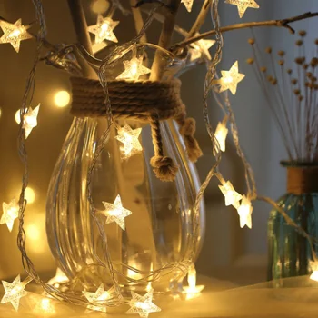 

LED Star Light String Energy-Saving Fairy Tale Garland Light String New Year Holiday Home Interior Decoration Light String Color