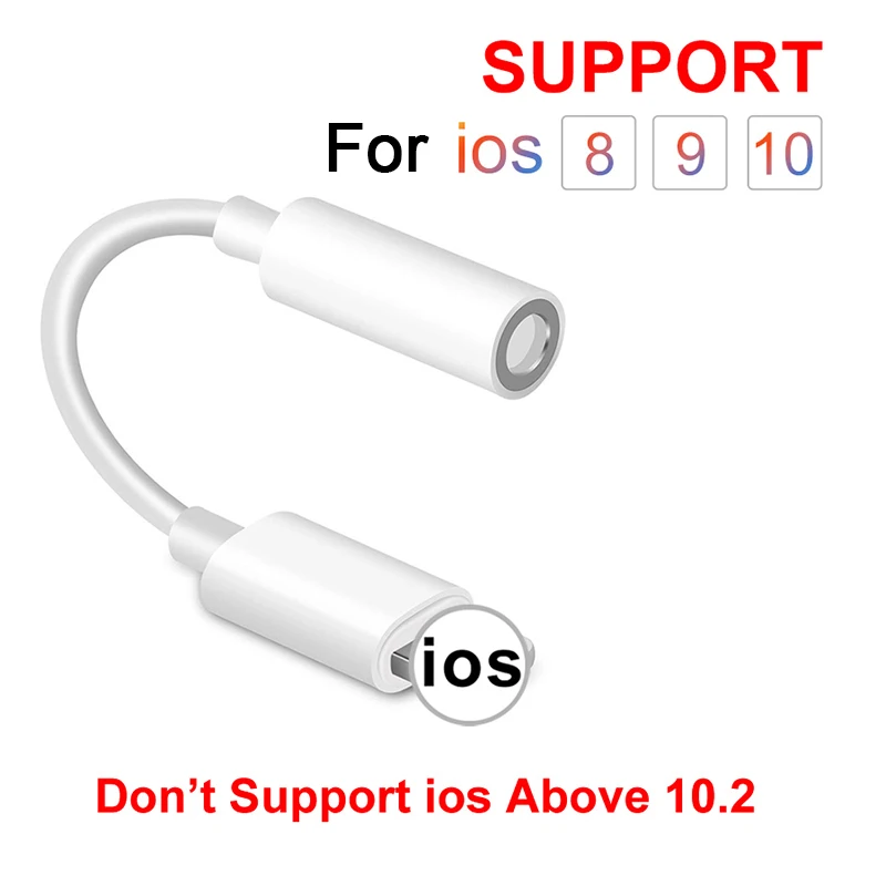 below ios 10 Переходные кабели для IOS 12 11 10 9 8 на iPhone AUX аудио преобразователь для наушников для iPhone до 3,5 мм переходники Кабель для подключения наушников - Цвет: below ios 10