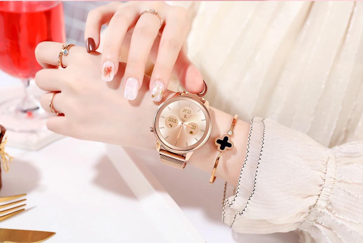 Female health (physiological cycle), Blood pressure monitori,Respiratory rate,Dynamic UI, Body temperature monitoring Smartwatch