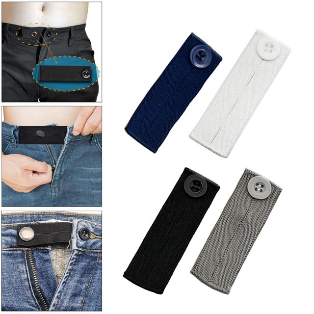 Rallonges de taille élastiques 4 pièces, extenseurs de taille réglables  pour hommes et femmes, ensemble d'extension de bouton de pantalon en jean  (4 couleurs) - AliExpress