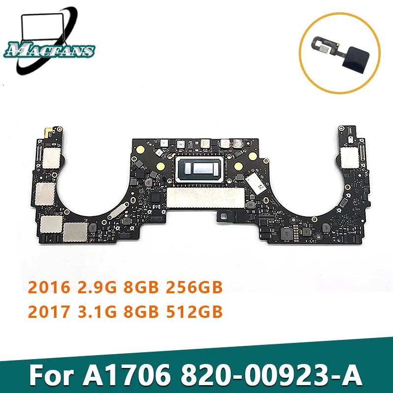 Scheda Madre Originale A1706 2016 Per Macbook Pro 13 "A1706 Scheda Logica 2.9G/3.1G 8G 256/512Gb Muslimatexam 2017