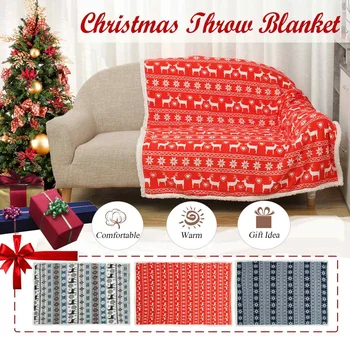

Super Soft Warm Winter Christmas Blanket Snowflake Sherpa Fleece Throw Blanket Bed Cover Bedspread For Children Adult Sofa Car