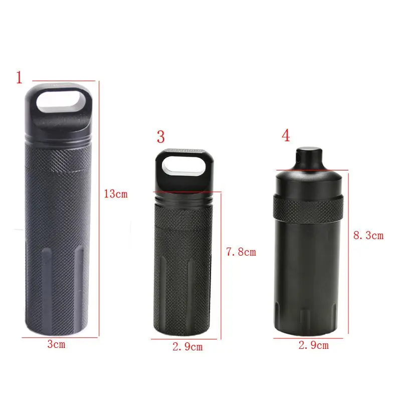Super Strong CNC Outdoor Waterproof Emergency First Aid Survival Pill Bottle Camping EDC Tank Box for Cigarettes Matches Outdoor