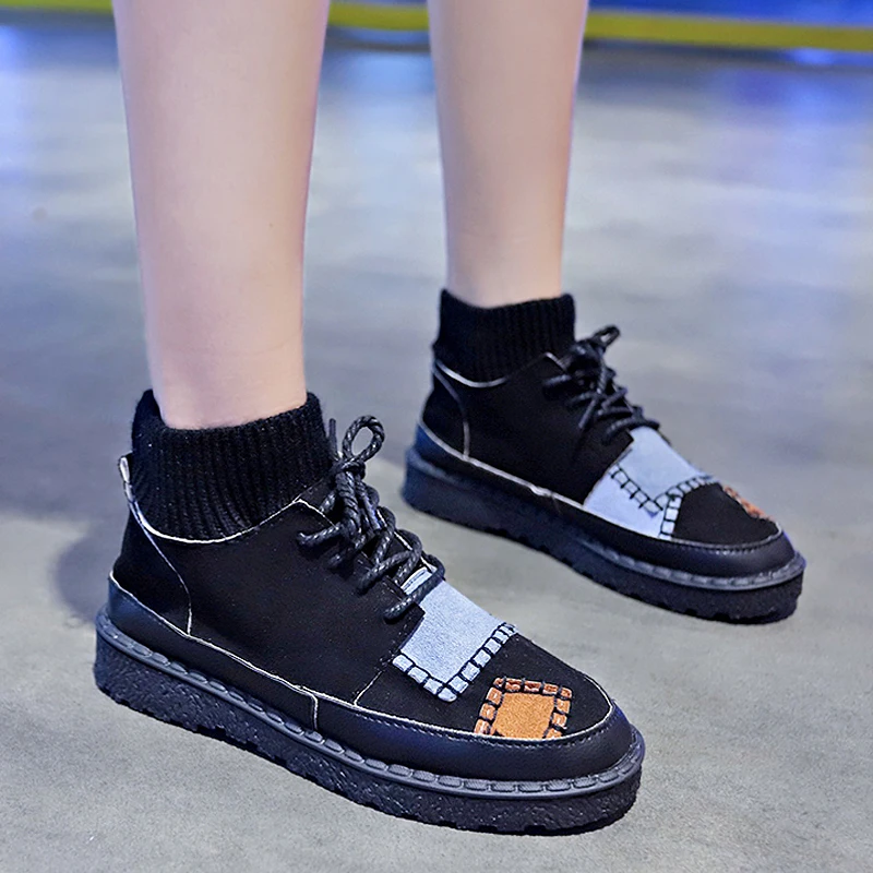 

Mixed Colors Small White Shoes Round Toe All-Match Casual Female Sneakers Clogs Platform 2019 Fashion Women's Autumn Flats