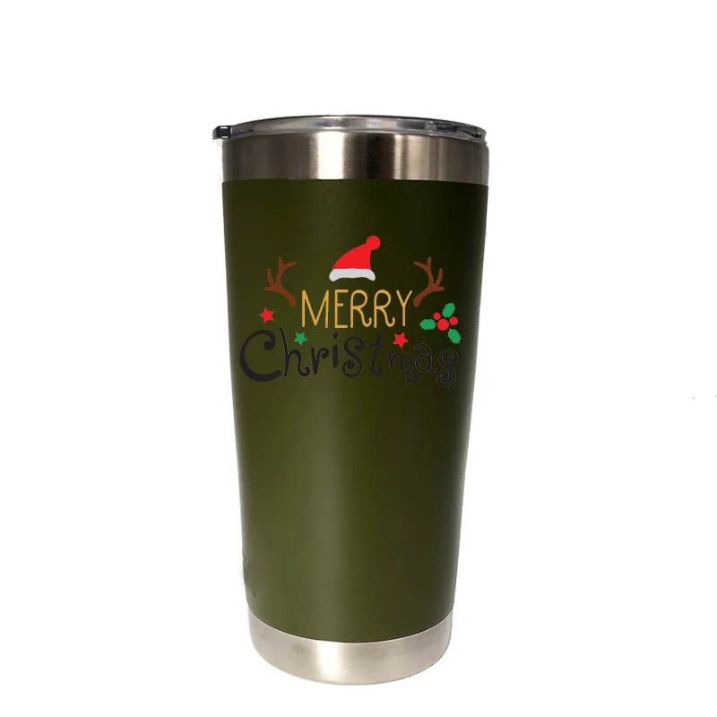 20 oz green Рождество 30 унций стакан дорожная Автомобильная кружка Изолированная вакуумная фляжка термос из нержавеющей стали бутылка для воды холодное или Горячее пиво кофе чашка - Цвет: 20 oz green