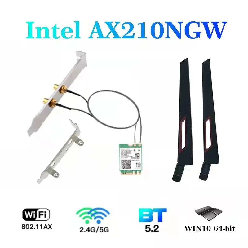Двухдиапазонный 3000 Мбит/с wifi 6 ax200ngw intel ax210 6e bt5.2 Настольный комплект 802.11ax 2 4 ГГц/5