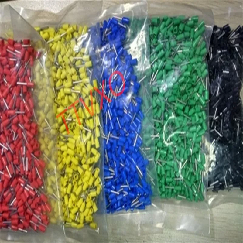 1000Pcs/ E7508 european-type pipe terminal 0.75 square wire connector cold pressure type plug pin tube terminal. | Обустройство дома