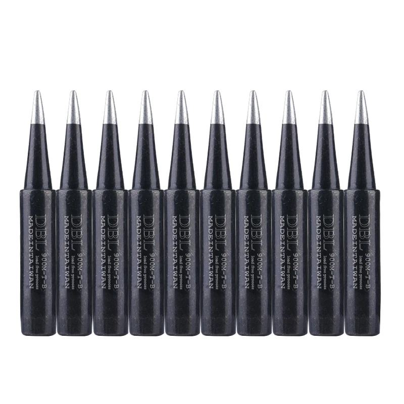 10PCS/Lot 900M-T-B Soldering Iron Tip Black Metal Lead-free Welding Tips for Hakko 936 Soldering Station Repair Tools