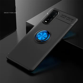

Luxury Phone Cases For OPPO Find X2 Case Cover Magnetic Ring Holder Soft Matte Silicone Shell For oppo find x2 Coque 6.78inch