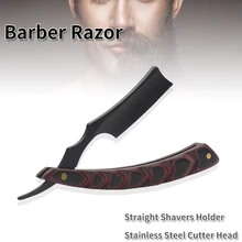 Hot Sale Wooden Manual Shaving Razor Stainless Steel Folding Sharp Shaver For Men'S Cleaning
