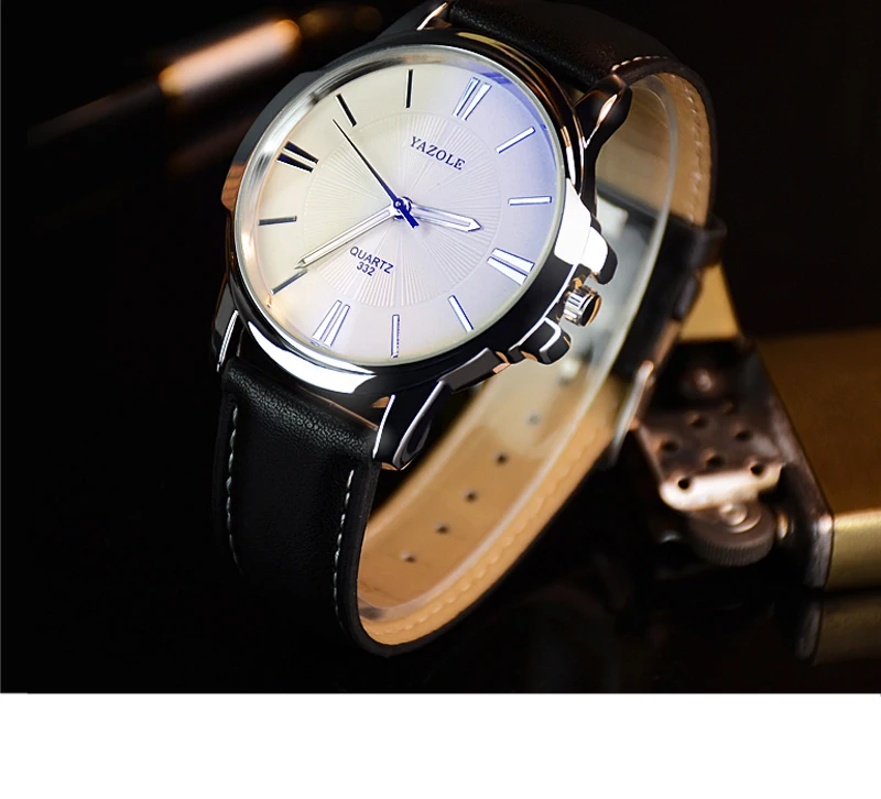 YAZOLE брендовые Модные мужские нарядные часы коричневый кожаный повседневный ремень для часов мужские relogio Роскошные водонепроницаемые часы reloj hombre Прямая поставка