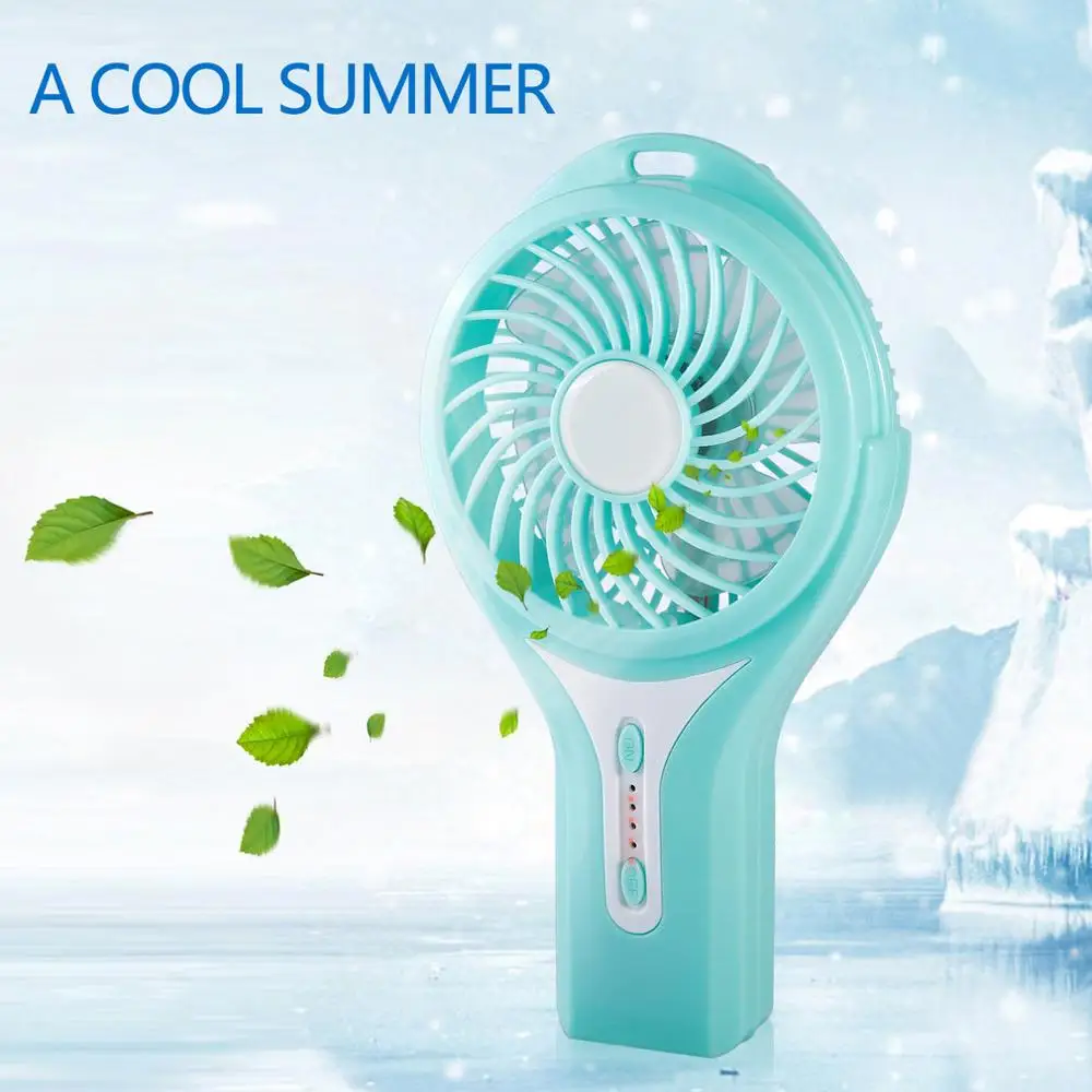 

Mini Handheld Portable 3 Inch Color Light USB Charging Long Life Three Speed Choice Battery Rechargeable Fan Air Conditioner