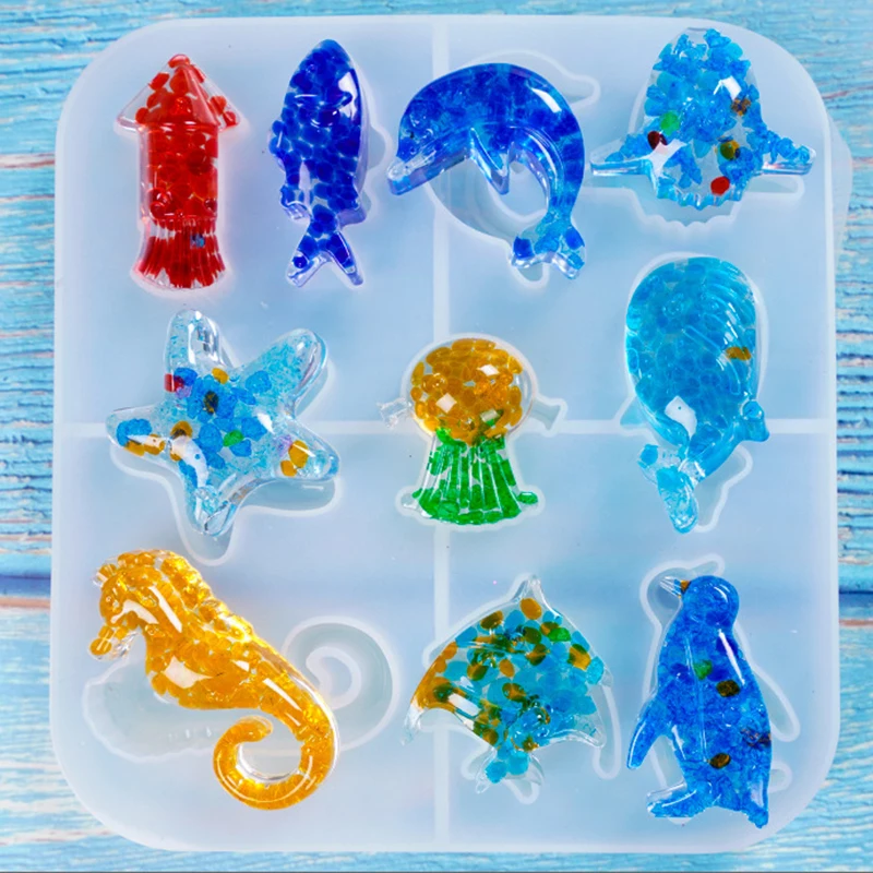 1 шт. мультфильм DIY морская силиконовая формочка в виде животного резиновая Рыба Акула ювелирные изделия помадка торт форма ювелирные изделия инструменты ремесло