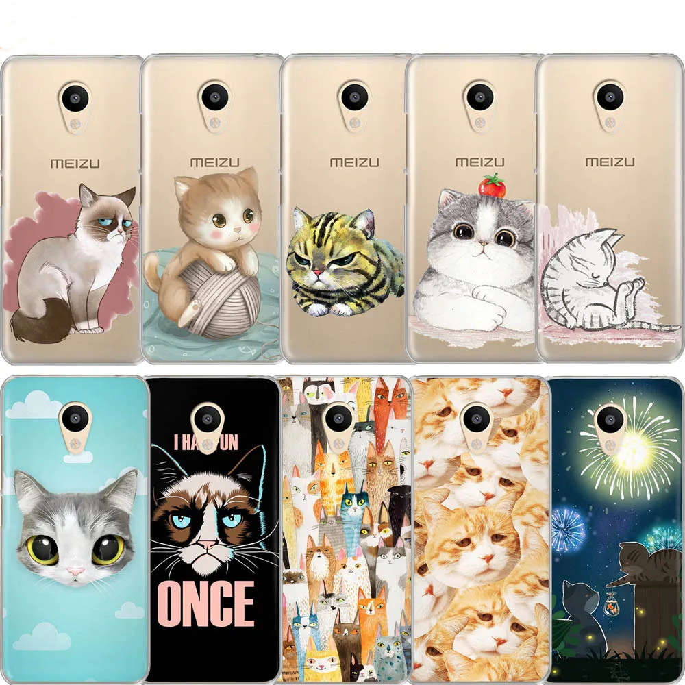 Lovely Pet Squishy Cat Phone Case For Meizu Pro 6 M6 M5C M5S M3 M3S M5 Note U10 U20 Customised Soft Tpu Back Cover Couqe |