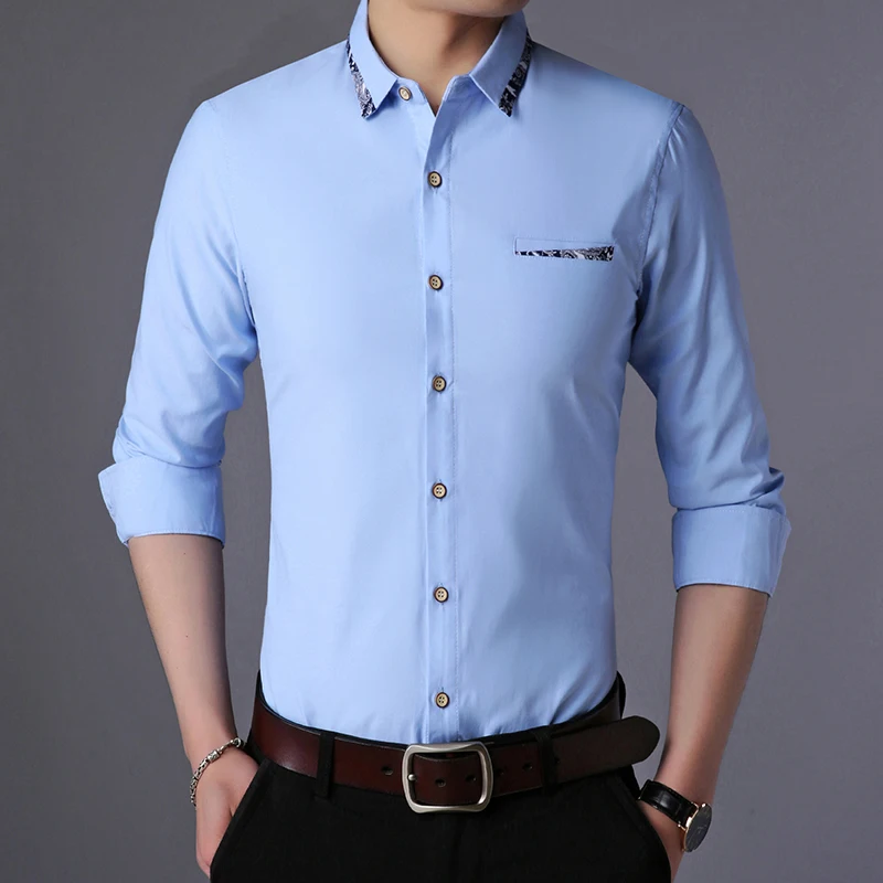 Новинка корейские повседневные мужские офисные рубашки с длинным рукавом