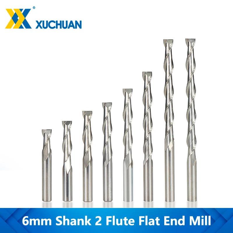 Flat End Mill 2 Flute Router Mill Spiral Router Bits 6Mm Flat End Mill 2 Flute Router Mill Spiral Router Bits 6Mm