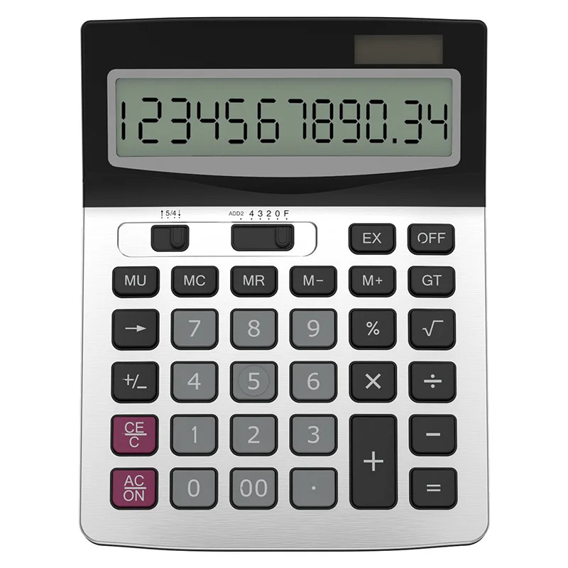 

Standard Function Desktop Calculator Two-way Power Portable for Business Office DQ-Drop