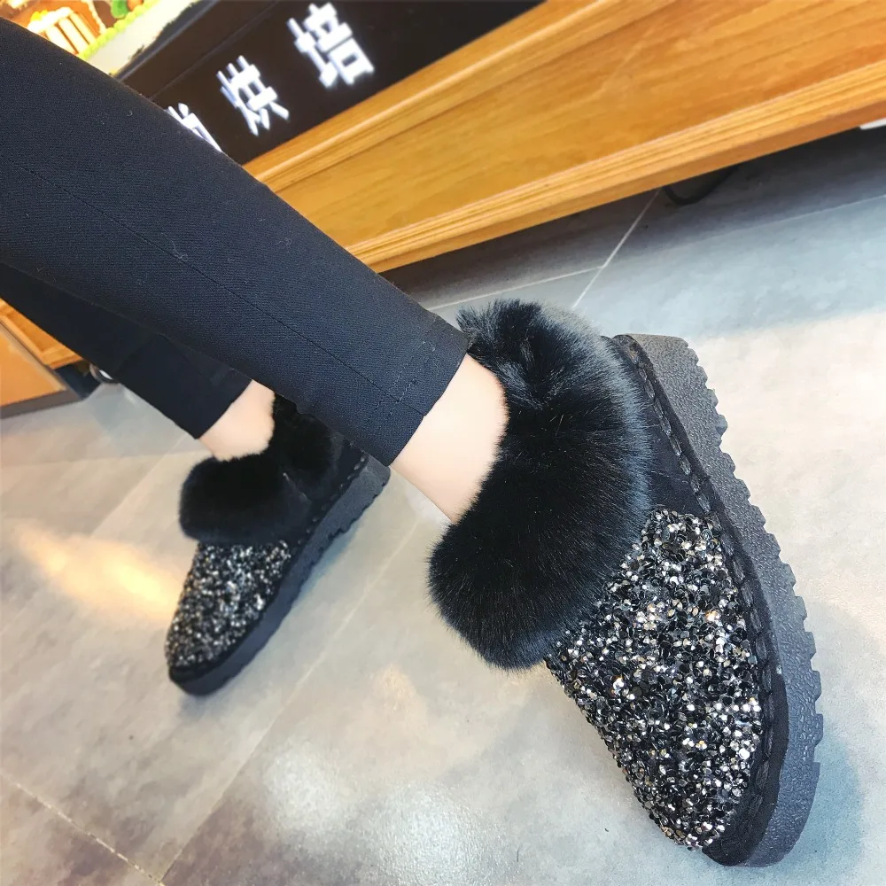 Женские теплые ботинки; женские зимние ботинки на нескользящей подошве; блестящие брендовые модные стильные удобные ботильоны; размеры 36-40; XYZ244