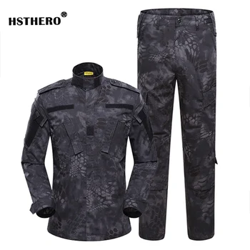 

Military Uniform Waterproof Suits Men Camouflage Suit Hiking Hunting Clothes Tactical Multi-pocket Shirt with Pants Set Sport