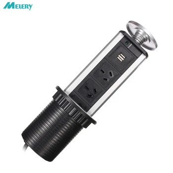 

Pop Up Socket Desktop Power Strip Tabletop Pull Point Extension Outlets with USB Charger AU Electric Plug for Office Kitchen