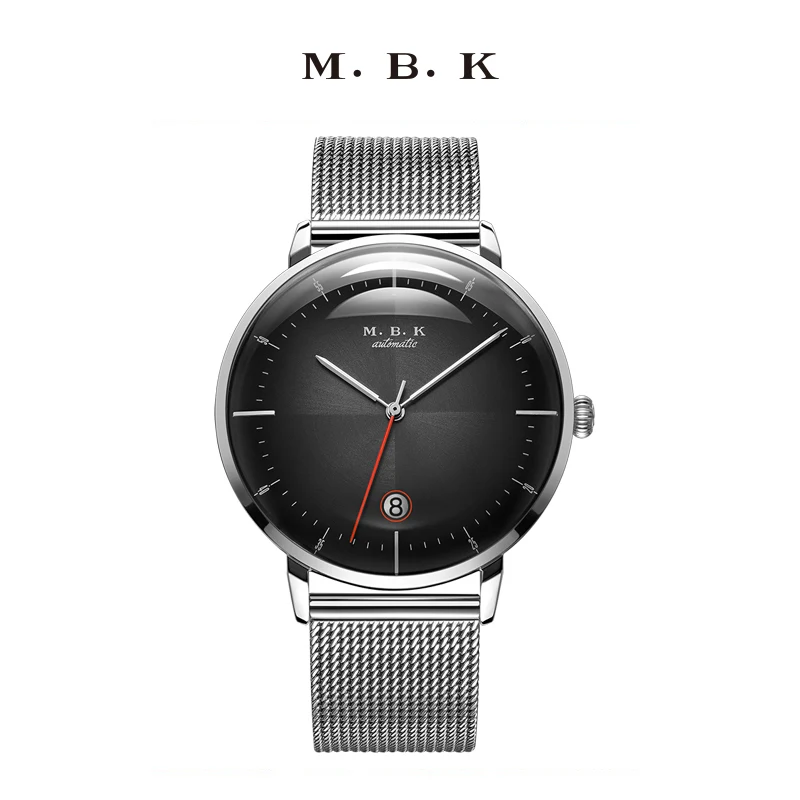 Black Dial Relogio Masculino m.b. K брендовые роскошные механические часы для мужчин с 3D изогнутым сапфировым кристаллом циферблат Автоматические наручные часы для мужчин Saat - Цвет: Black Dial