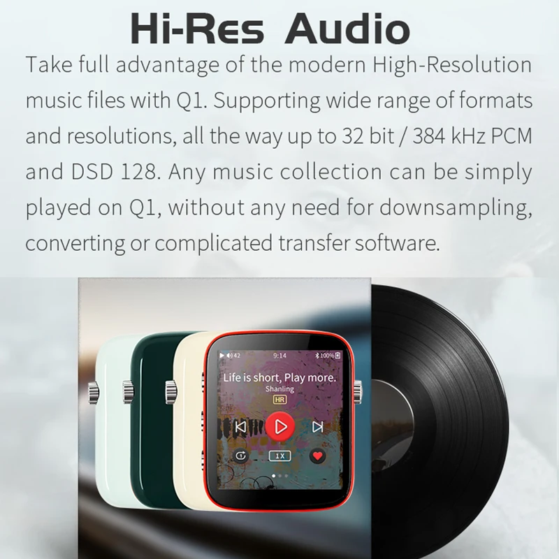 SHANLING Q1 ES9218P DAC AMP Portable Music Player MP3 Headphone Amplifier Two Way Bluetooth DSD128 PCM32bit 384kHz LDAC aptX