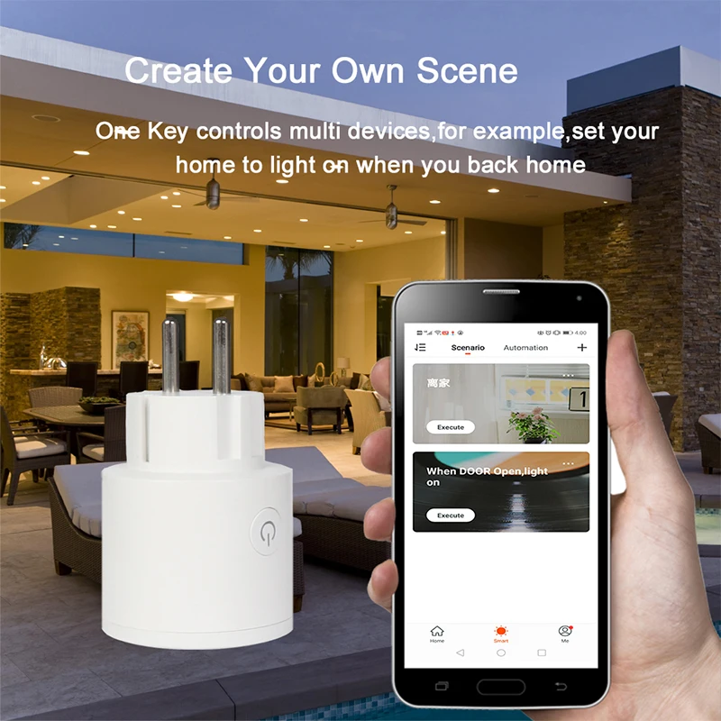 Мини 16A ЕС Смарт Wifi Разъем с питанием монитор розетка работает Google Home Alexa IFTTT