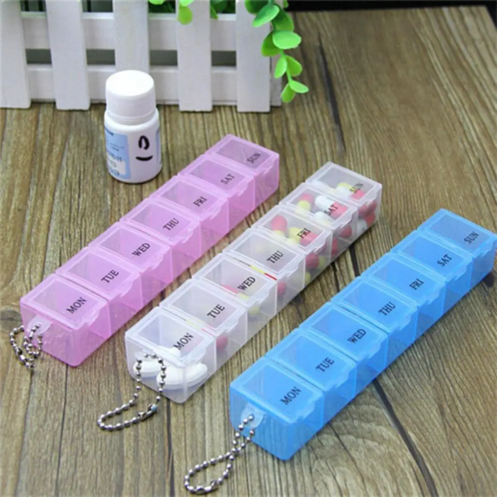 7 Days Empty Weekly Pill Box 3 Colors Tablet Medicine Holder Storage Organizer Container Refillable Bottles Pastillero | Красота и