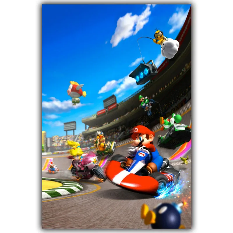 Супер Марио игры Горячие художественный шелк ткань плакат печать 30X45 см 60X90 см 80X120 см картина домашний декор - Цвет: 01