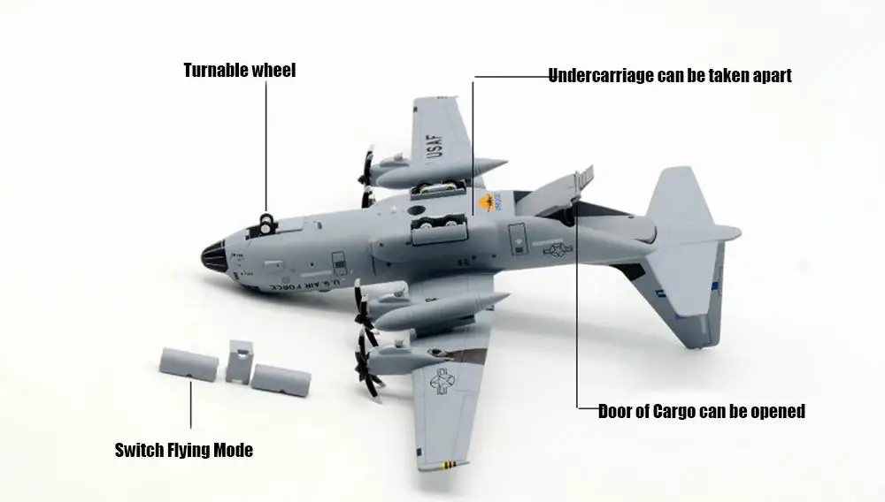 USA Lockheed C-130 Hercules 1/200 DIE CAST Aircraft plane Model Very Good Detail