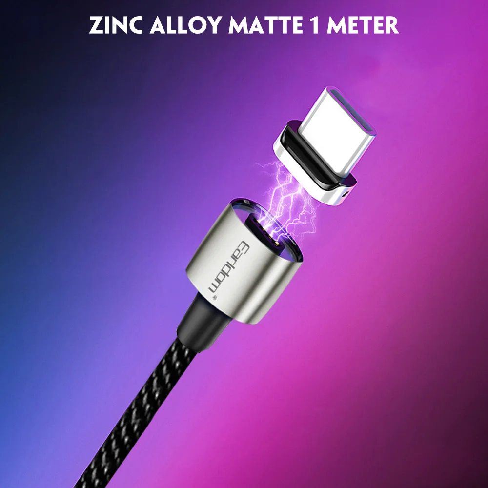 FDBRO 1 м Магнитный Micro USB кабель для iPhone samsung Быстрая зарядка данных провод шнур магнит Зарядное устройство usb type C кабель для мобильного телефона - Цвет: black
