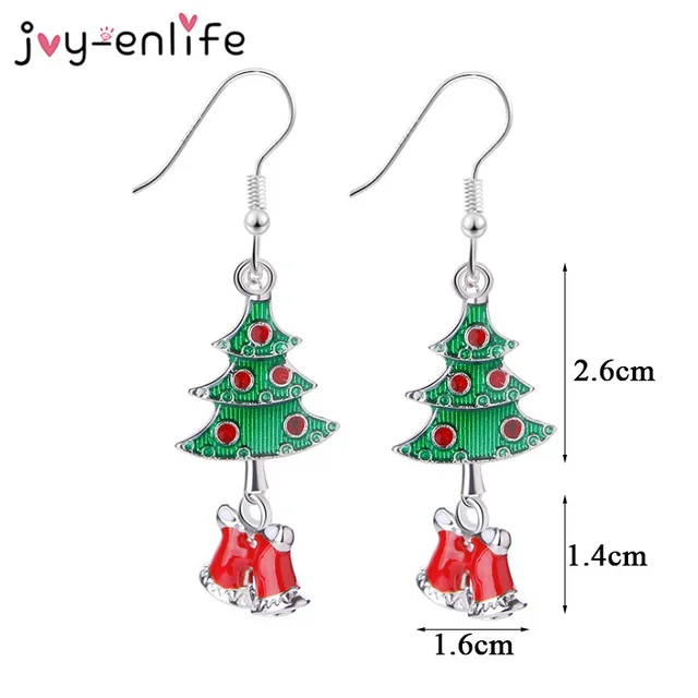 Christmas Ornaments Earrings Pendant Santa Claus Xmas Tree Santa Jingle Bells Ear Accessories New Year 2021 Gifts Natal Noel 5
