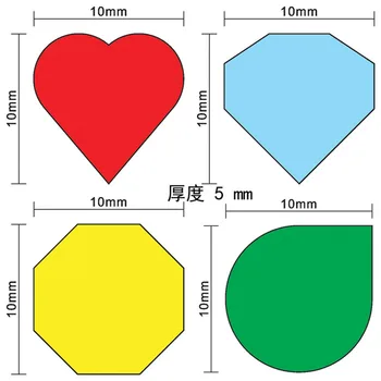 

40Pcs 10mm Red Heart Shape Blue Diamond Shape Green Drop Pawn Wood Chessman Game Pieces For Token Board Game Injury Mark