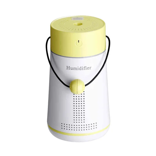 yellow USB диффузор эфирного масла, увлажнитель воздуха, светодиодный светильник, вентилятор, зеркальная доска, 5 в 1, 250 мл, арома-распылитель, фоггер для автомобиля, дома - Цвет: yellow