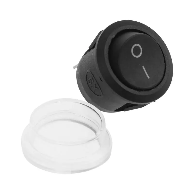 5PCS ON-OFF SPST Small Round Boat Rocker Switch Waterproof Coat 2-PIN Black Mini 5PCS ON-OFF SPST Small Round Boat Rocker Switch Waterproof Coat 2-PIN Black Mini