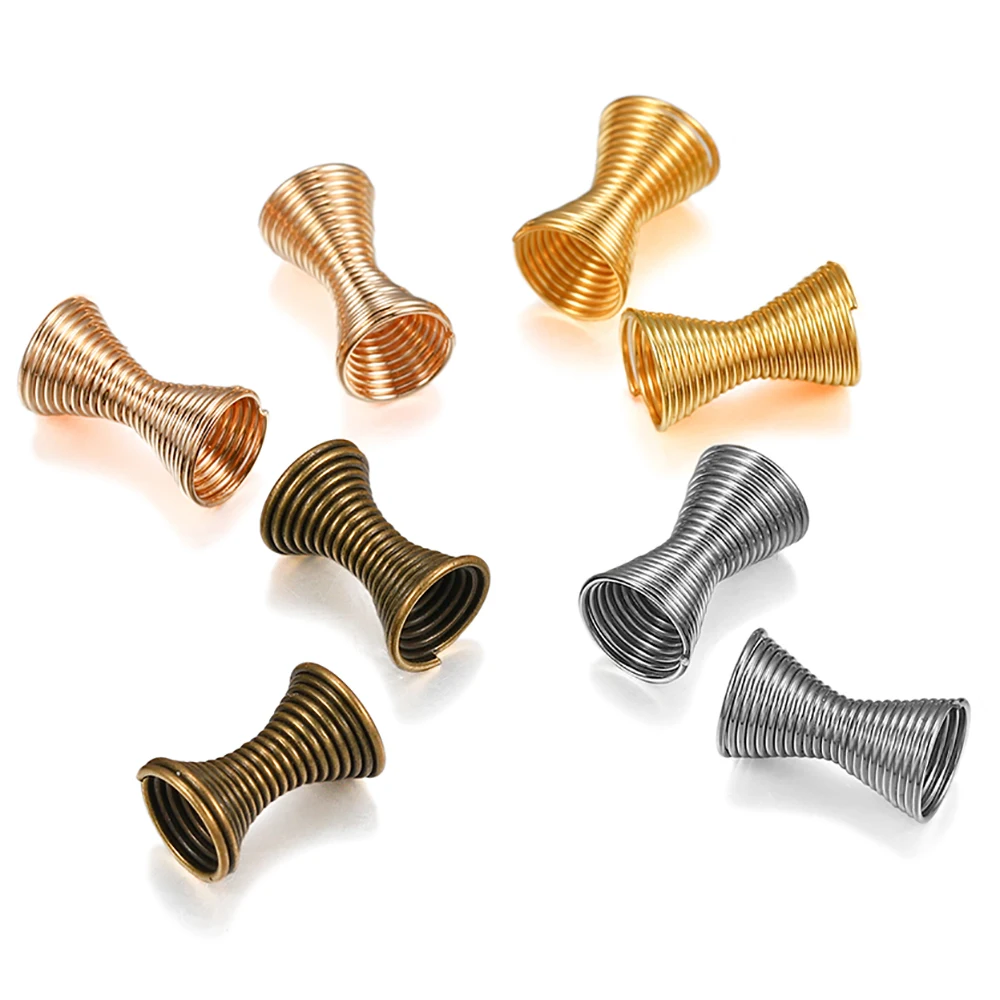 

30pcs Metal Spring Funnel Shape Spacer Beads Caps Beading DIY Findings End Caps Bead Stoppers For Jewelry Makings Accessories
