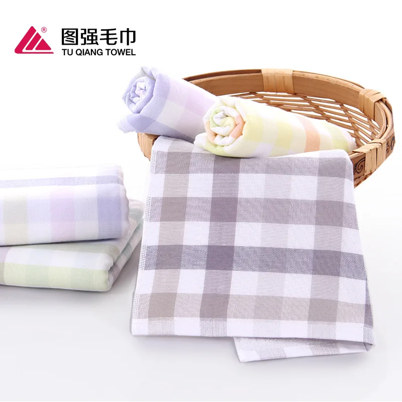  Tuqiang Double Cloth Square Plaid Kerchief Handkerchief Baby Nursery Face Wash Small Tower Bibs 34 