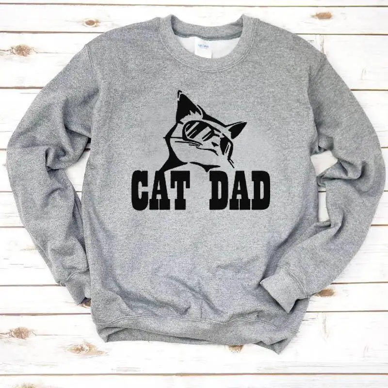  CAT DAD sweatshirt unisex funny graphic pure cotton casual hipster street style young grunge tumblr