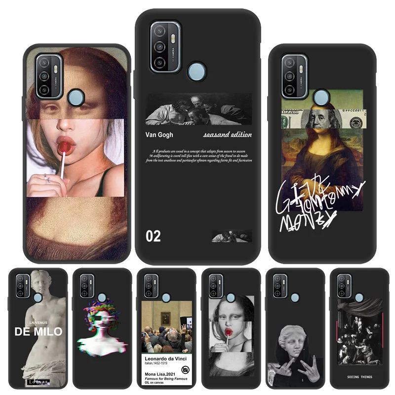 Чехол с Моной Лизой для OPPO A53 A52 A72 A92 Роскошный чехол на заднюю крышку A 53 A92S A73 A94 A93