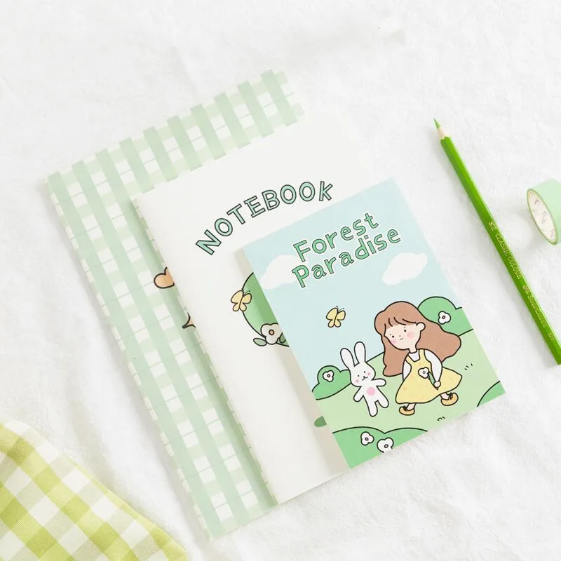 

PhD New Arrival Forest Paradise Series B5/A5/A6 3PCS Line Blank Notebook Journals Memo Planner Kawaii School Stationery