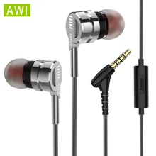 Наушники AWI M6, наушники D05, металлическая стереогарнитура с микрофоном, наушники с шумоподавлением, наушники-вкладыши для телефона Xiaomi Music