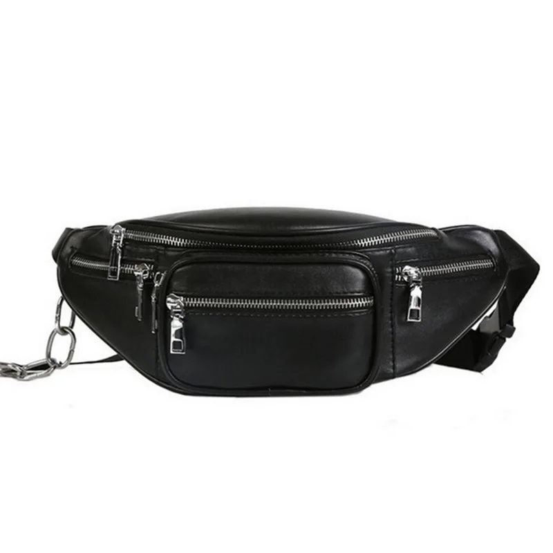 

SHUJIN 2019 Waist Bag Women Waist Fanny Packs Belt Bag Luxury Leather Chest Handbag Black Color New Fashion High Quality