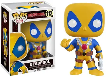 

Exclusive Funko pop Official Marvel: Deadpool Yellow and Blue Suit Vinyl Action Figure Collectible Model Toy with Original Box