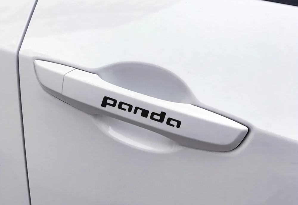 4PCS Funny Car Stickers Door Handle Waterproof Vinyl Auto PVC Decals For Fiat Panda Car Body Decor Reflective Sport Accessories (1)