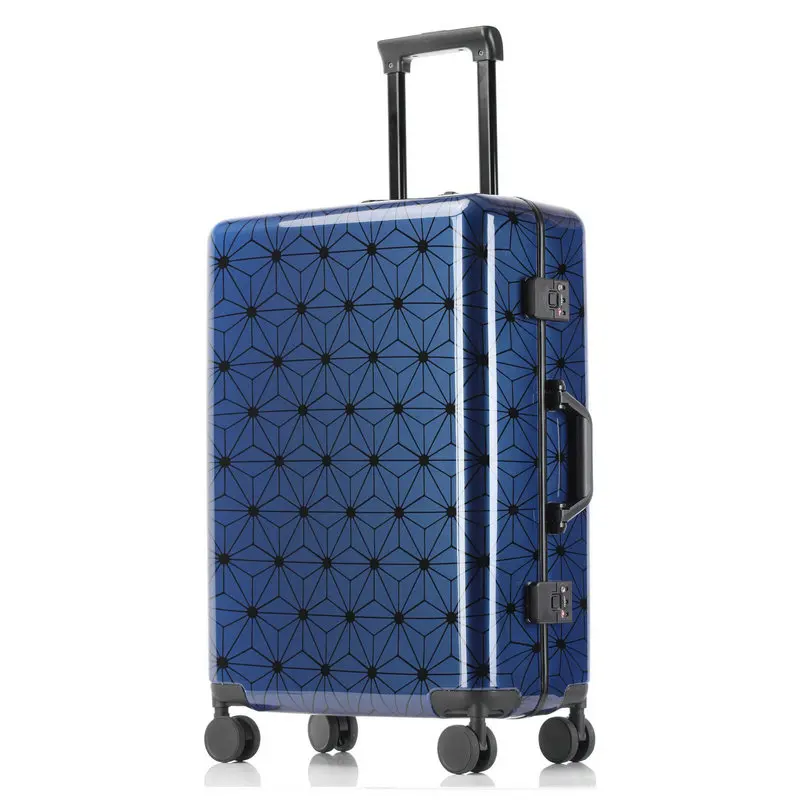 Новая высококачественная алюминий рама для багажа на колесиках, брендовые дорожные сумки для мужчин и женщин, чемодан с паролем - Цвет: aluminum frame