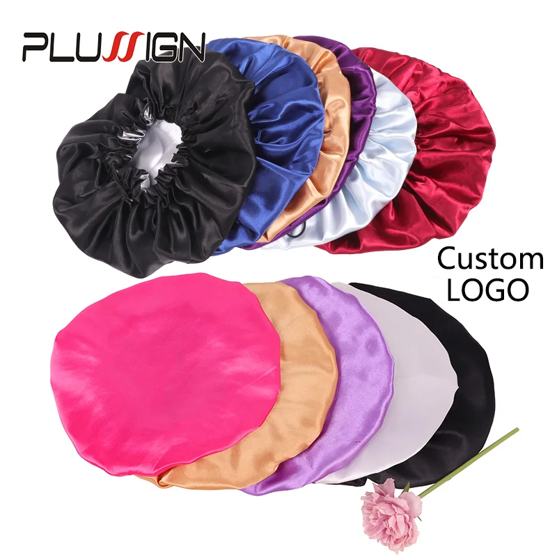 plussign-–-bonnets-personnalises-avec-logo-20-pieces-lot-satin-solide-chapeau-de-sommeil-de-soins-capillaires-soyeux-grande-taille-32cm