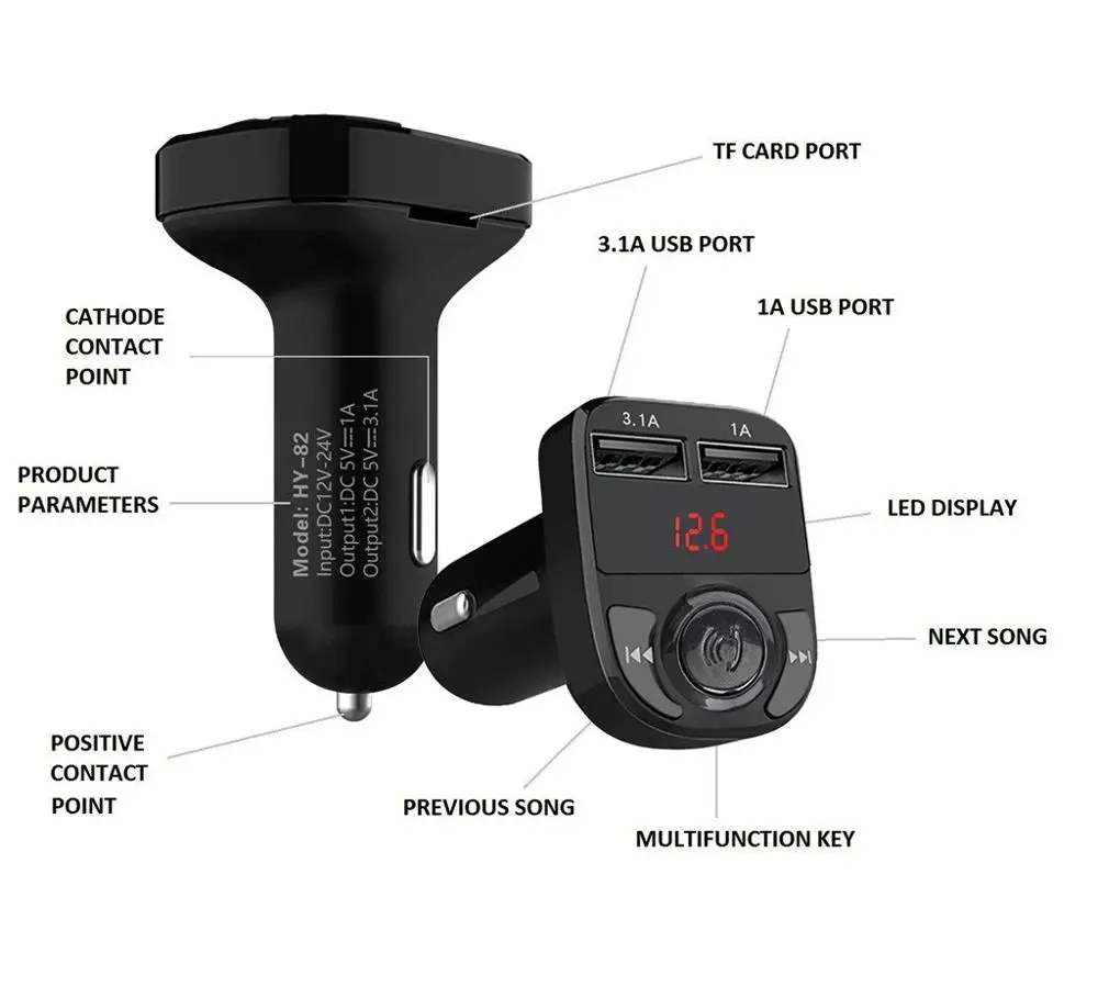 Автомобильный MP3-плеер USB Автомобильное зарядное устройство для телефона беспроводной Быстрый Bluetooth fm-передатчик HandFree зарядное устройство Chargeur TF карта музыкальный автомобильный комплект