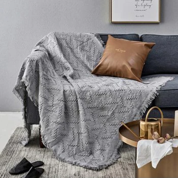 

Nordic Geometry Sofa Cover Decorative Throw Blanket for Home Livingroom Armchair Towel Modern Knitting Anti-dust Couch Slipcover