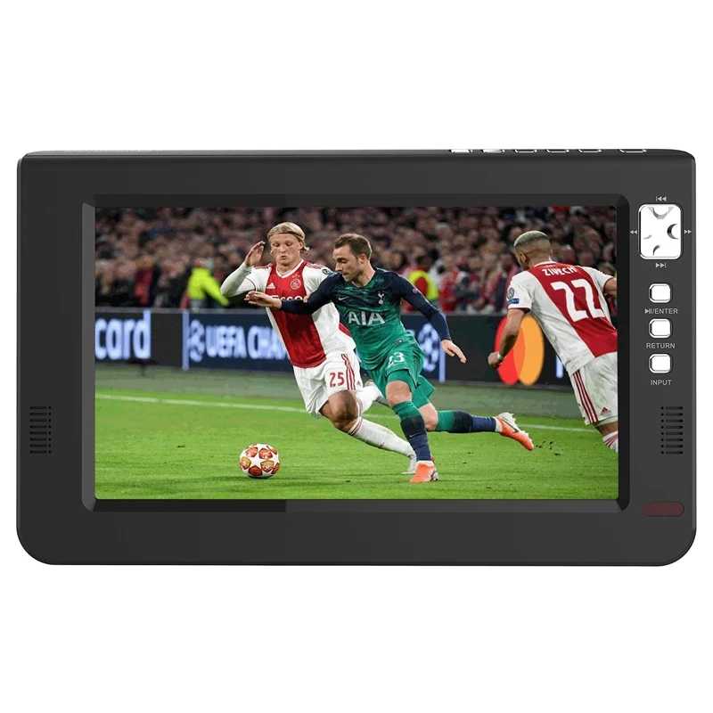 Портативный 10,1 дюймовый TFT светодиодный Dvbt2 цифровой аналоговый ТВ 1080P HDMI-IN H.265 автомобильный телевизор Поддержка USB TF кард-ридер с европейской вилкой